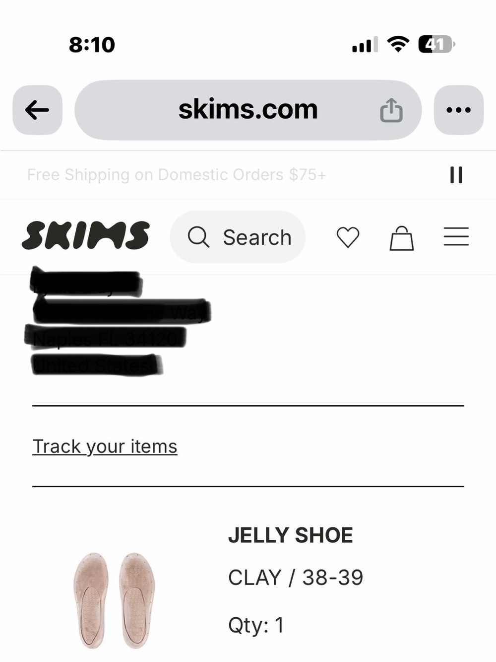 NWT SOLD OUT SKIMS Jelly Flats Clay Sz 8 - Picture 4 of 4